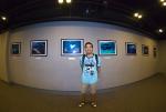 Stephen & his photo panels in July 2010 HK Dive Resort Travel Show's Photo Exhibition 01